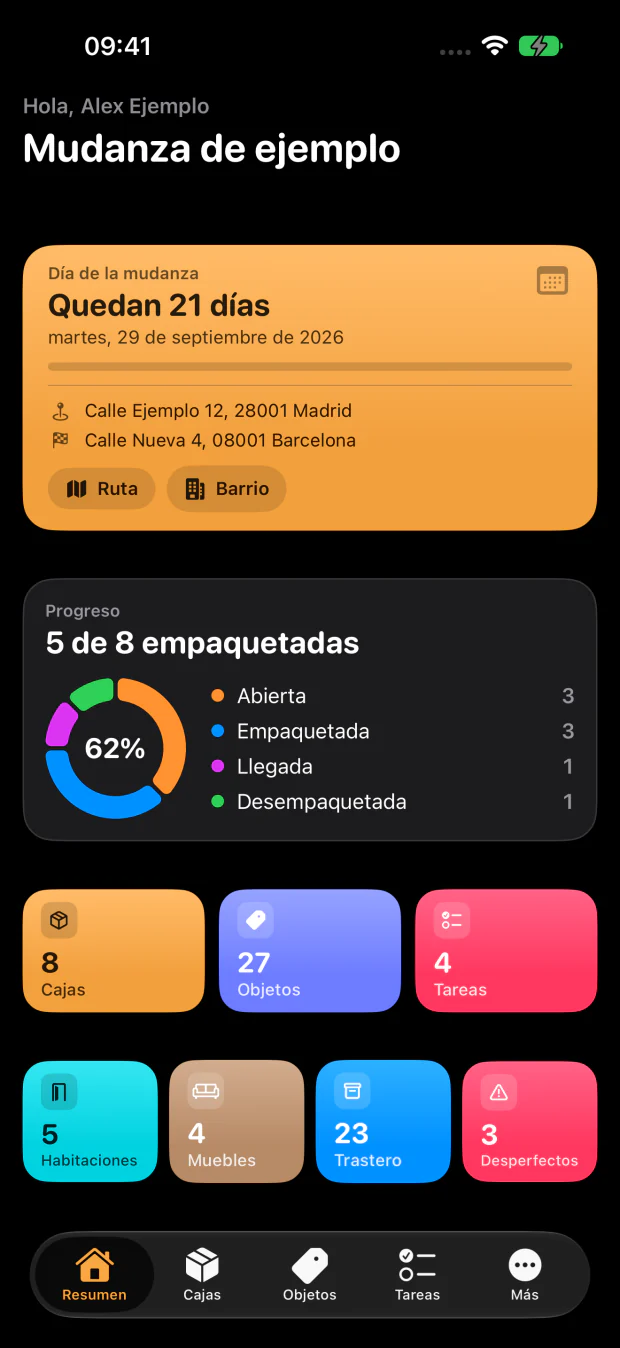 Toda la mudanza en una pantalla